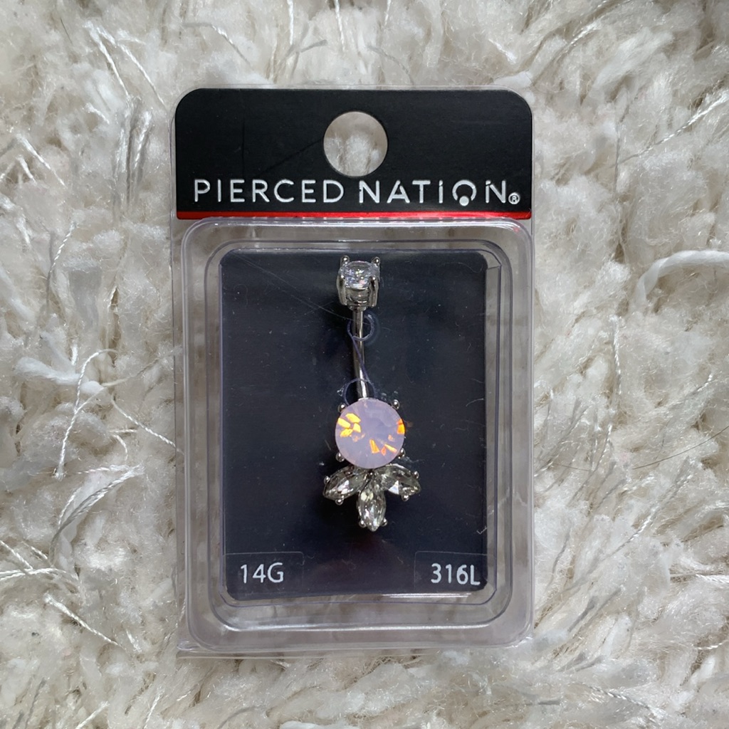 Pink Opal Belly Ring 15$